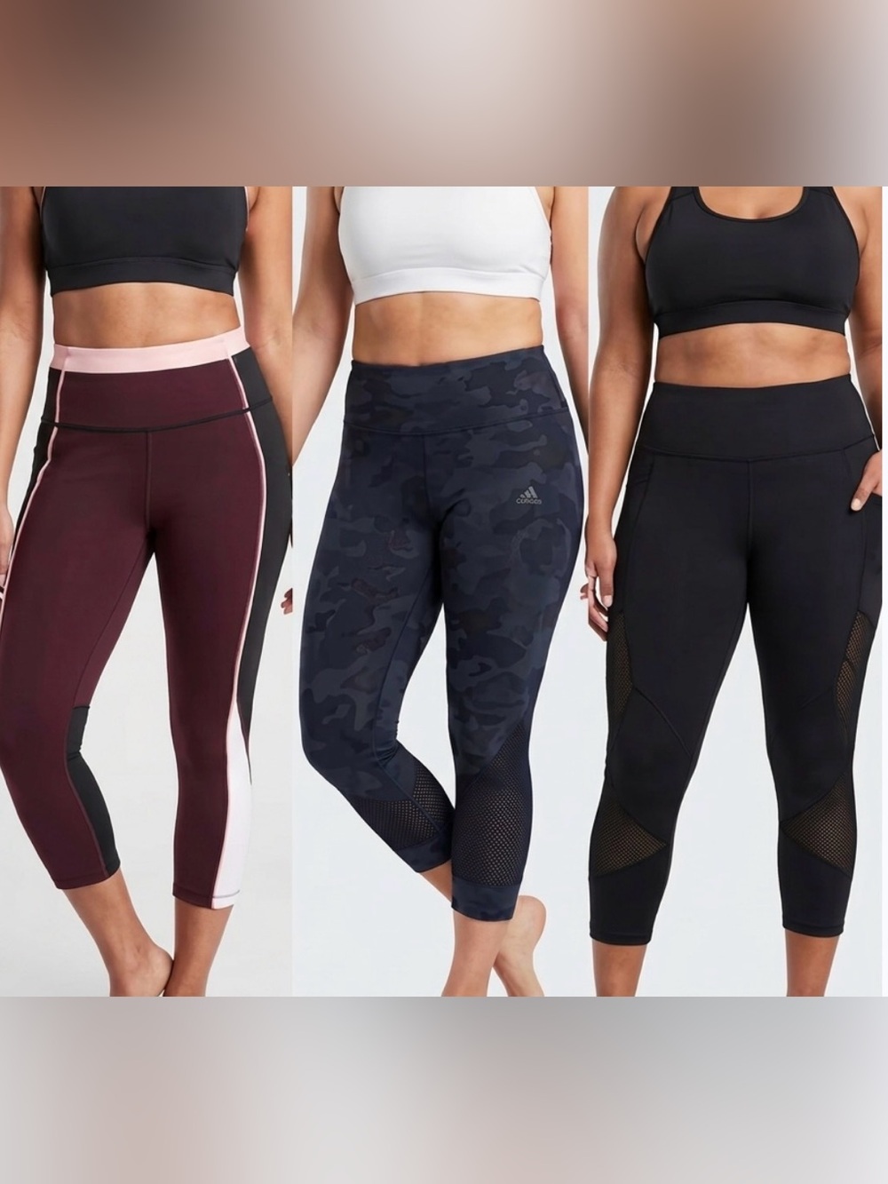 adidas, Athleta , Calia Capri Leggings  2 with Mesh Panels bundle size S